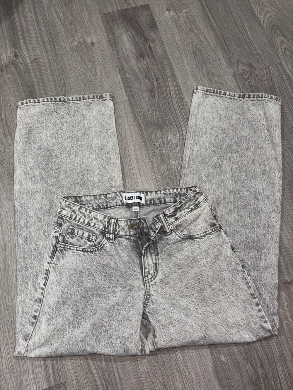 low rise Acid Wash Women’s Jeans - Light Gray